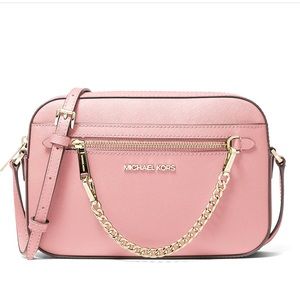 Michael Kors JET SET LARGE SAFFIANO LEATHER CROSSBODY BAG